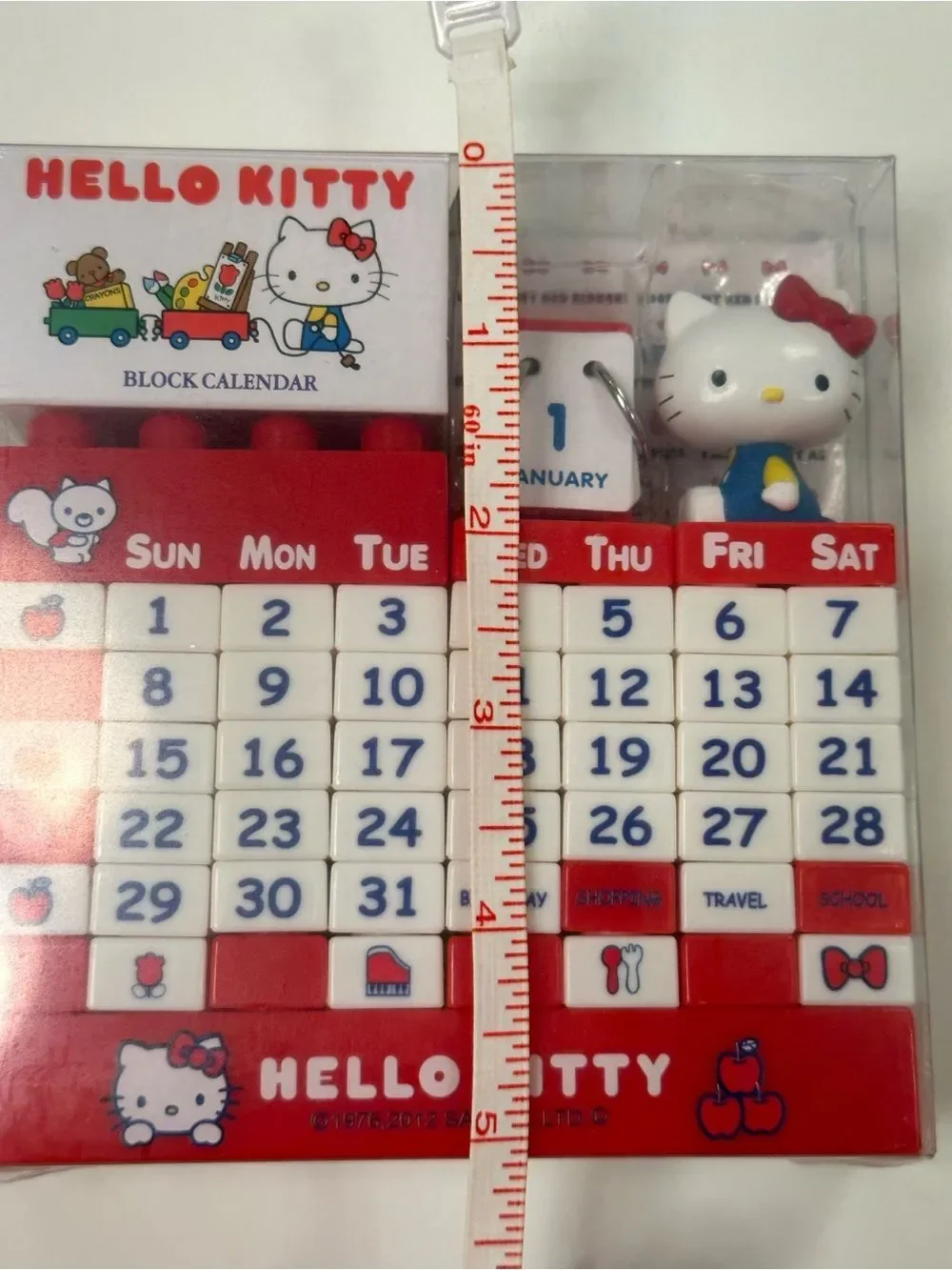 Sanrio Hello Kitty Red Perpetual Block Desk Calendar NEW